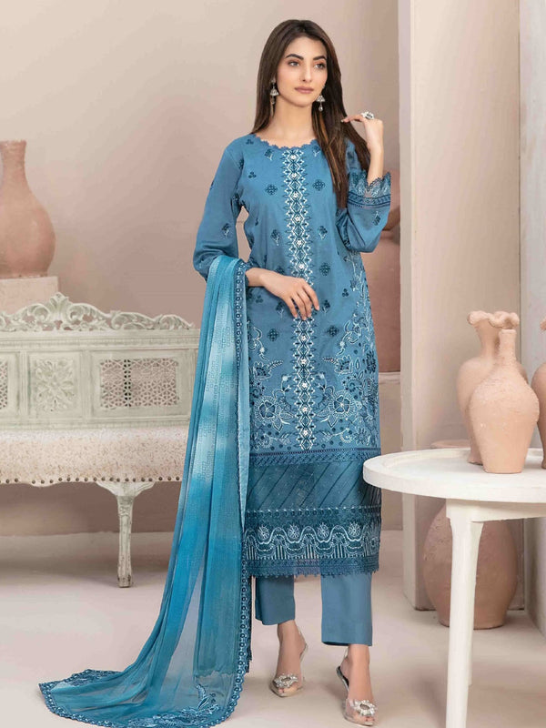 Embroidered Lawn Jacquard Salwar Kameez - Pakistani Dress - C1152C ...