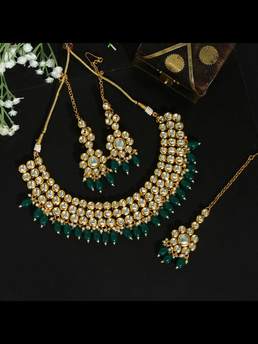 Fine Kundan jadau long Pearl necklace set/Pacchi Kundan Necklace/White |  Erajewels