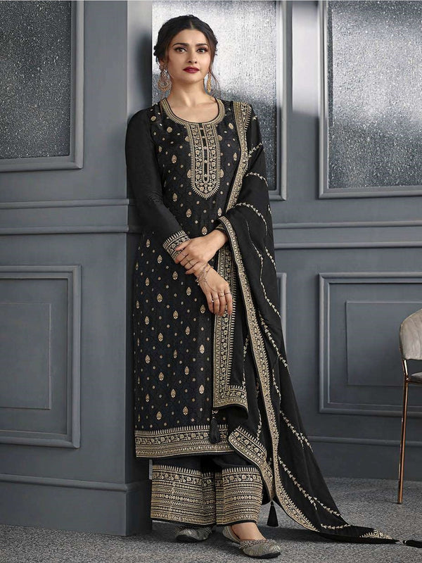 Embroidered Jacquard Zari Salwar Kameez - Indian Dress - C913H ...