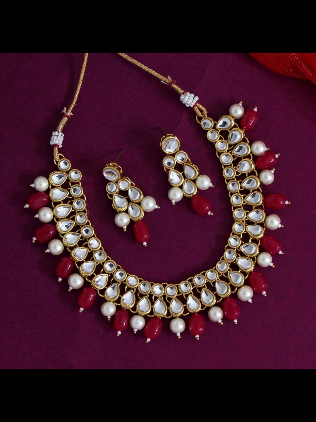 Kundan choker and earrings set - Indian Jewellery Designs