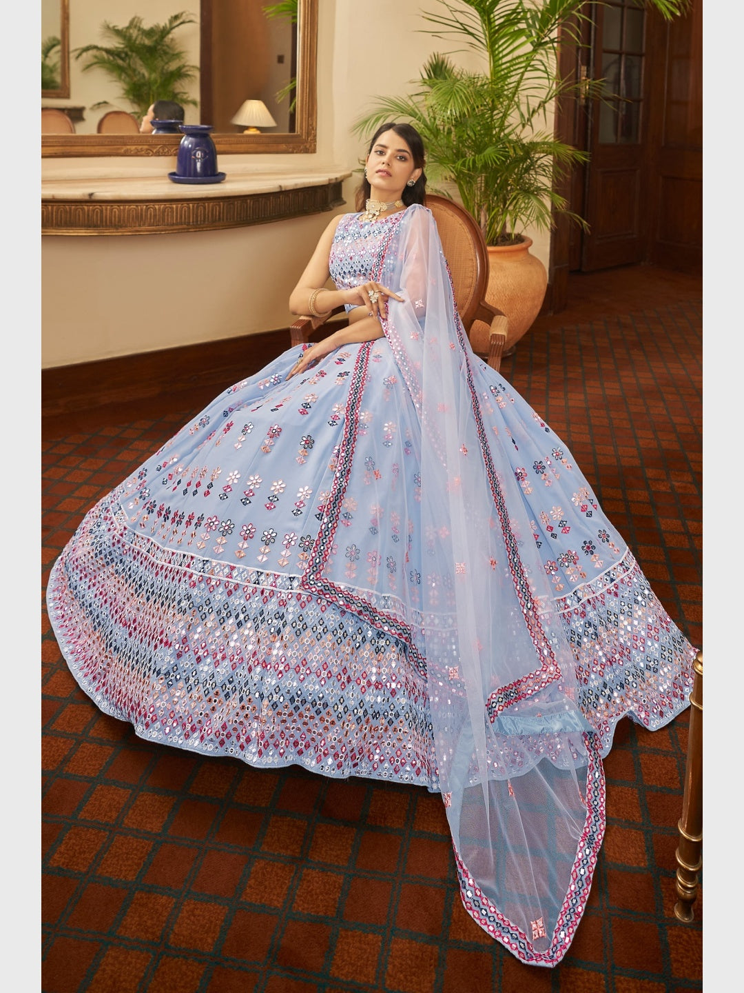 Black designer Lehenga choli Indian Pakistani wedding bridesmaids dress  Ghagra choli chaniya choli sequins work, Butter Silk Lehenga Choli