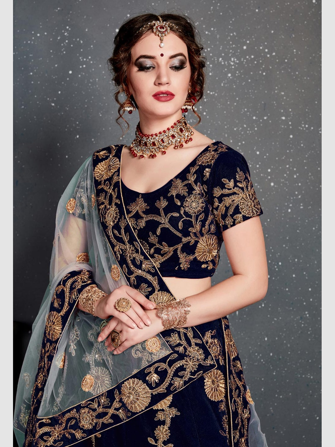Black Fine Art Silk Sundarvan Lehanga With Embroidery Print & Dori Work And  Velvet Silk Choli at Rs 5080 in Faizabad