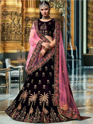 Exclusive Function Style Black Color Readymade Lehenga In Georgette Fa