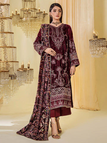 Stylish Embroidered Velvet Kurti Design 2021 Online in Pakistan