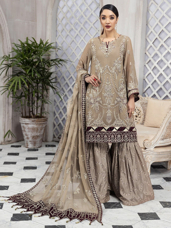 Luxury Embroidered Chiffon Salwar Kameez - Pakistani Dress - C677J ...