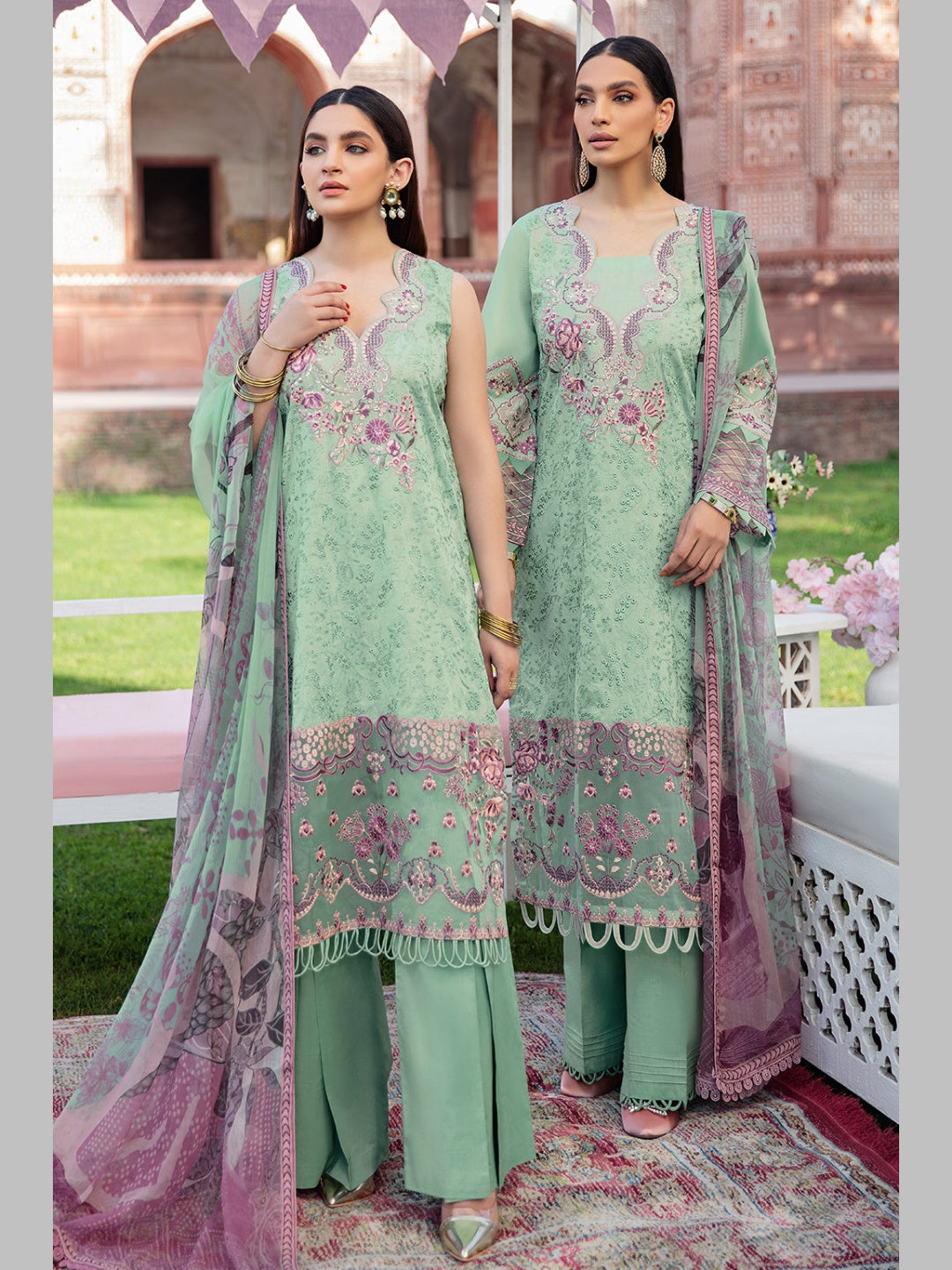 Designer Lawn Embroidery Salwar Kameez - Pakistani Dress - C737L
