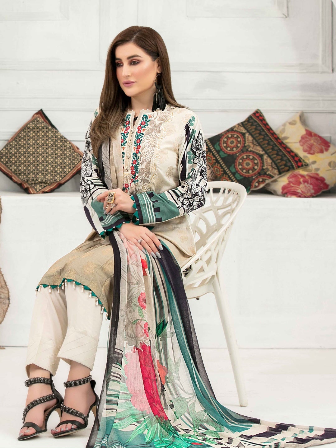 Embroidered Digital Viscose Salwar Kameez - Pakistani Dress - C476D ...