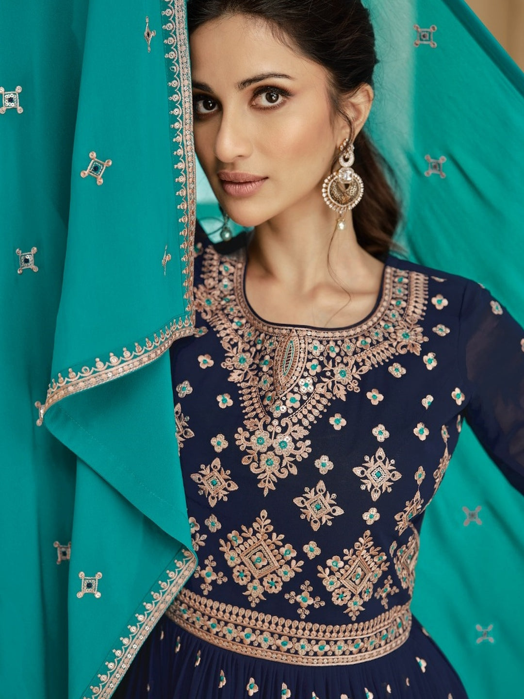 Real Georgette Embroidery Salwar Kameez - Indian Dress - C1022C ...
