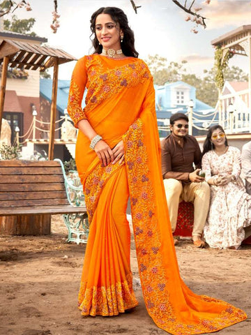 Sridevi Vijaykumar nails an orange saree look for 